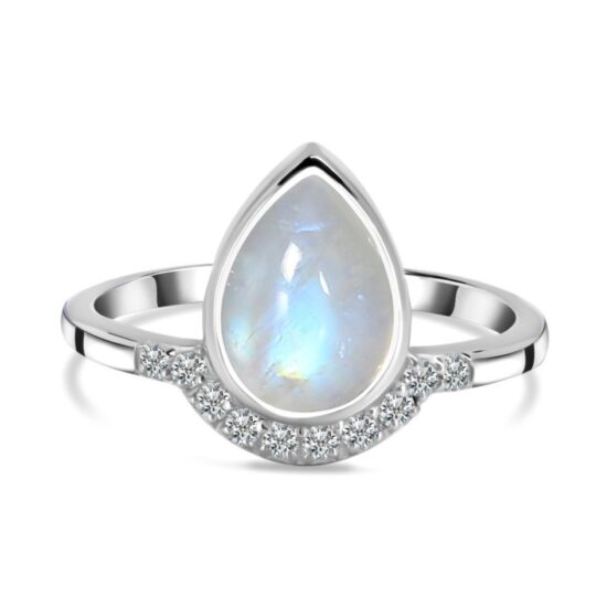Damenring aus Sterlingsilber AVA, Mondstein und weißer Topas Damenring aus Sterlingsilber AVA, Mondstein und weißer Topas