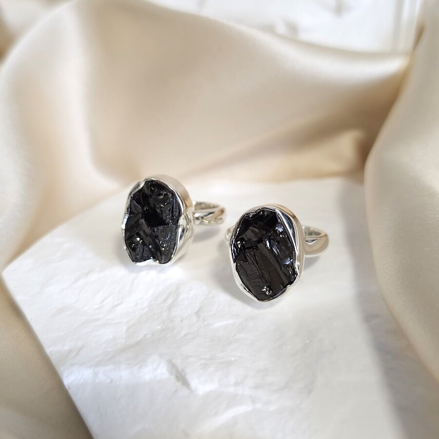 Damenring aus Silber DORIAN, Shungit