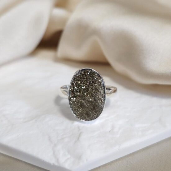 Damenring aus Sterlingsilber BRIGHT, Spektropyrit