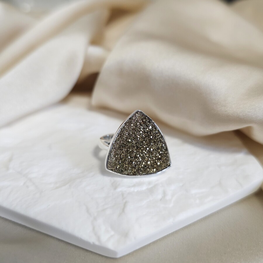 Damenring aus Sterlingsilber BRIGHT, Spektropyrit