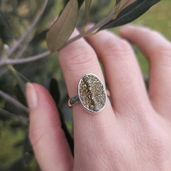 Damenring aus Sterlingsilber BRIGHT, Spektropyrit