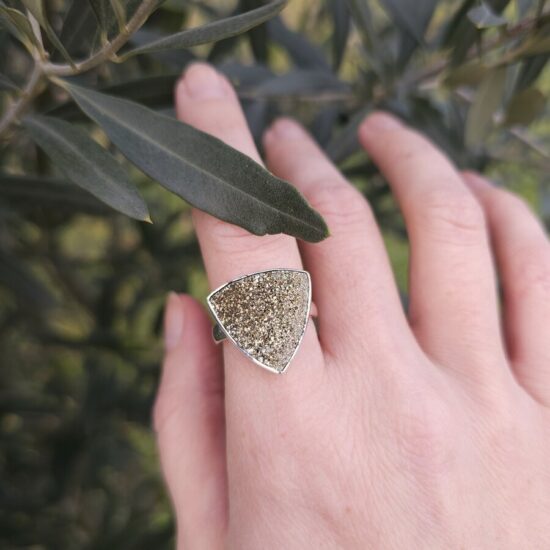 Damenring aus Sterlingsilber BRIGHT, Spektropyrit