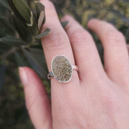 Damenring aus Sterlingsilber BRIGHT, Spektropyrit