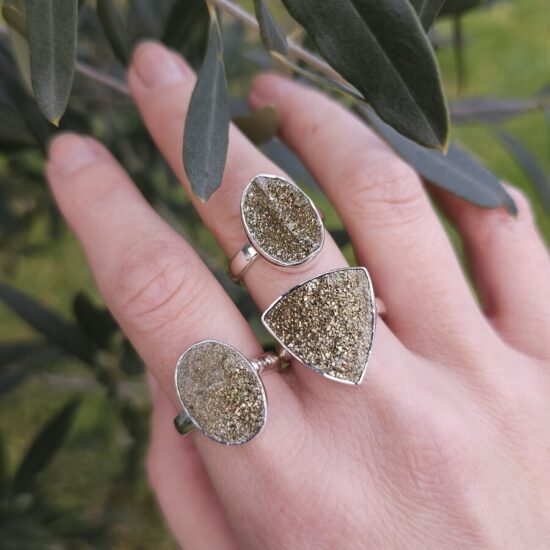 Damenring aus Sterlingsilber BRIGHT, Spektropyrit