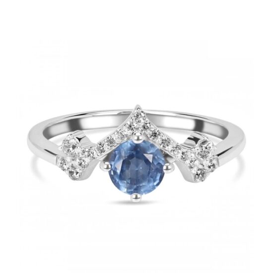 Ženski prstan iz srebra PRIMAVERA, Kianit in Beli Topaz Ženski prstan iz srebra PRIMAVERA, Kianit in Beli Topaz