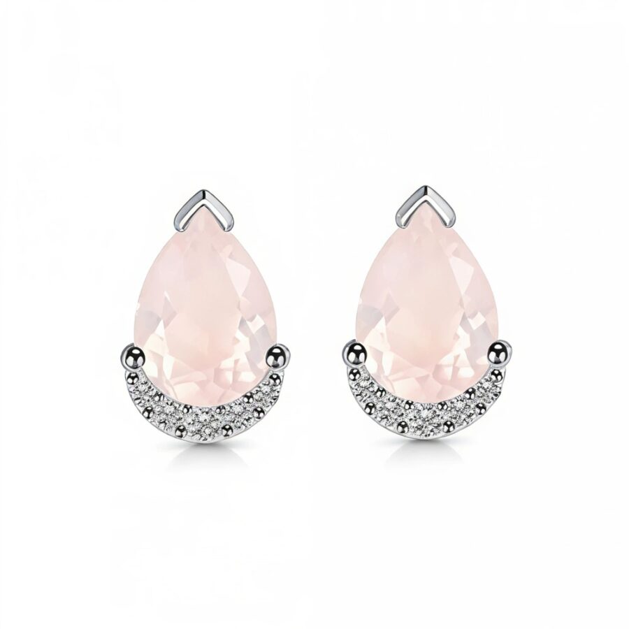 Ženske srebrne naušnice NILA, karneol i bijeli topaz Ženske srebrne naušnice NILA, karneol i bijeli topaz