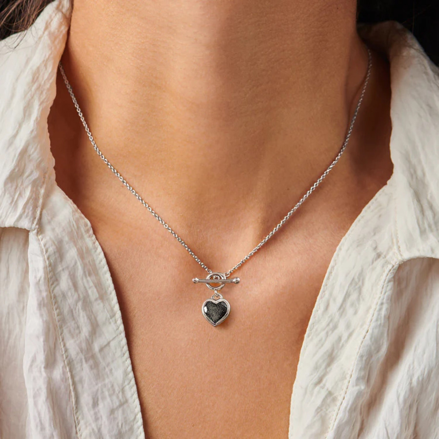 Damenhalskette aus Sterlingsilber LENORA, Schwarzer Obsidian Damenhalskette aus Sterlingsilber LENORA, Schwarzer Obsidian