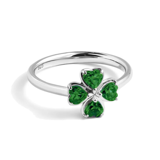 Ženski prstan iz srebra LUCK, Zeleni Oniks