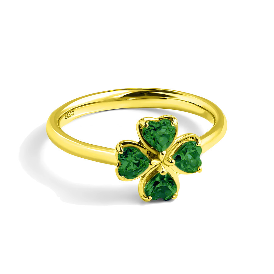 Ženski prstan iz srebra LUCK, Zeleni Oniks