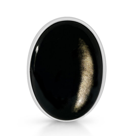 Ženski prstan iz srebra ETNA, Obsidian