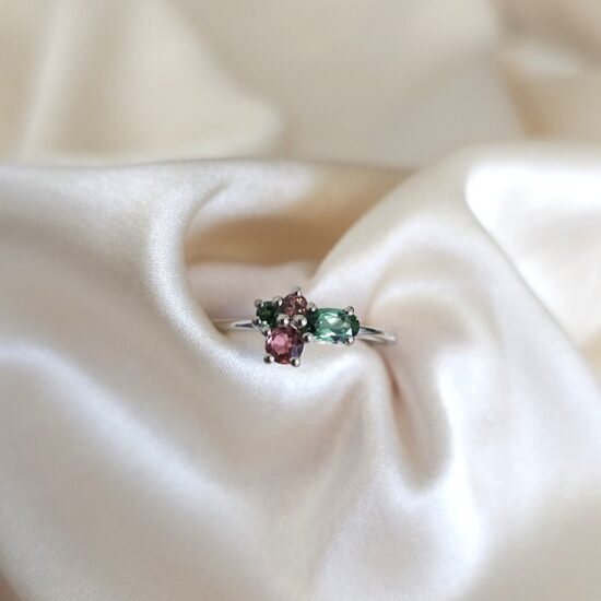 Ženski prstan iz srebra SARAH, Turmalin