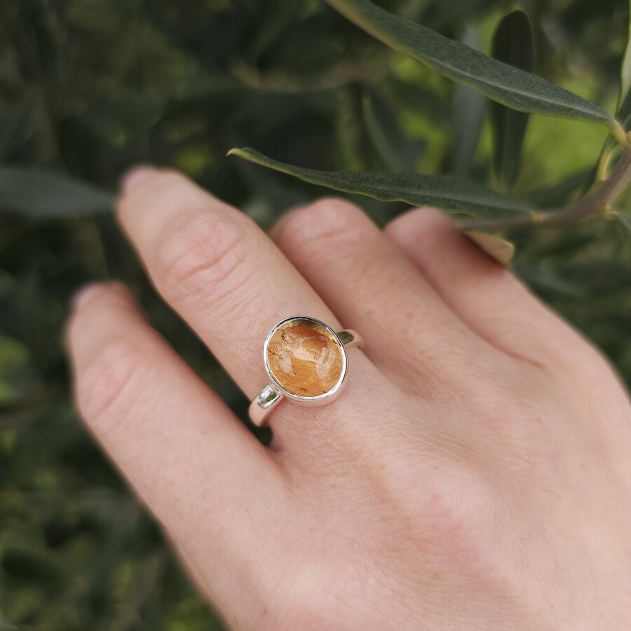 Damenring aus Sterlingsilber SUNSET, Citrin Damenring aus Sterlingsilber SUNSET, Citrin