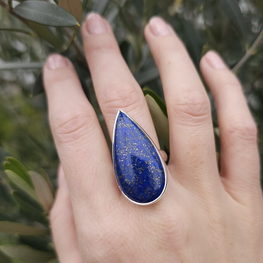 Ženski prstan iz srebra NIGHT SKY, Lapis Lazuli