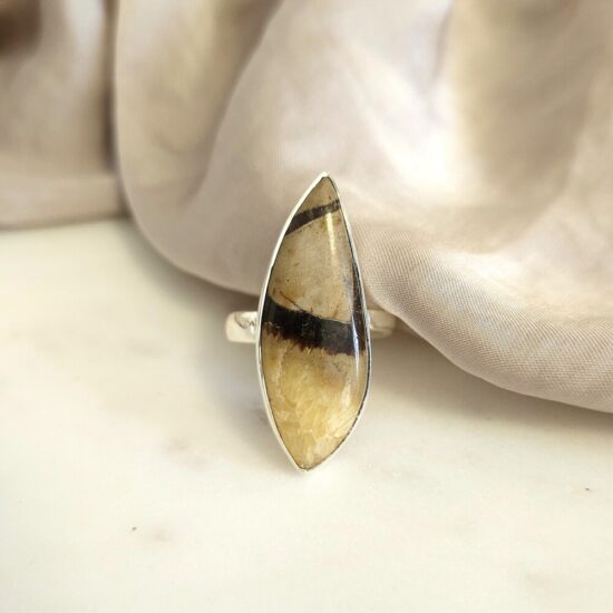 Unikaten ženski prstan iz srebra DRACO, Septarian