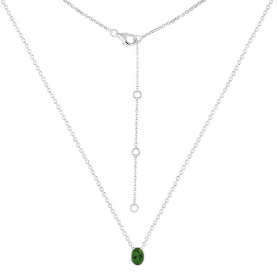 Damen-Halskette ZORA aus Silber, Moldavit