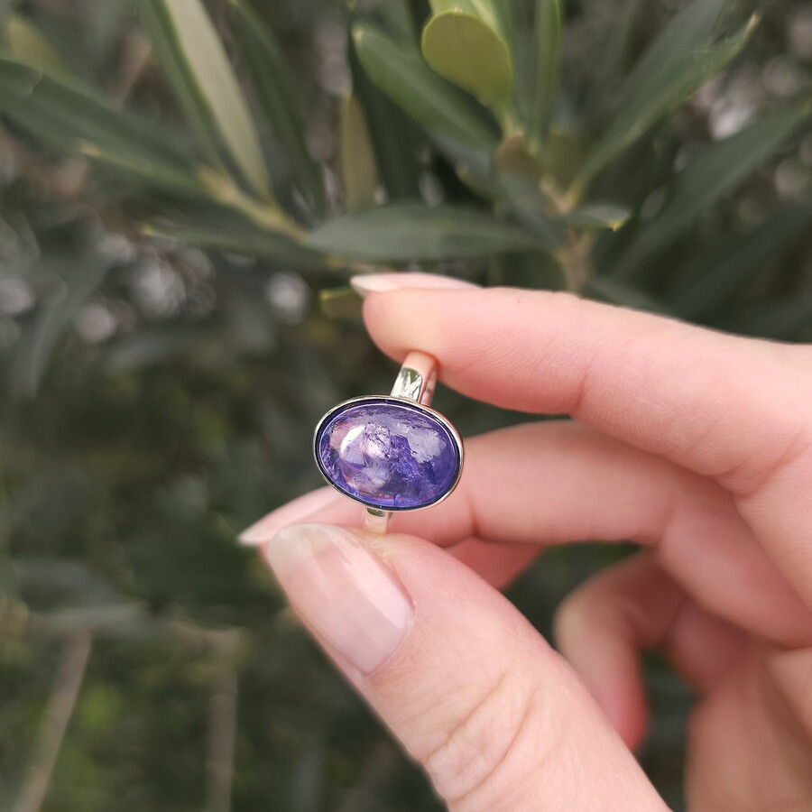 Ženski srebrni prsten LUCA, Tanzanit