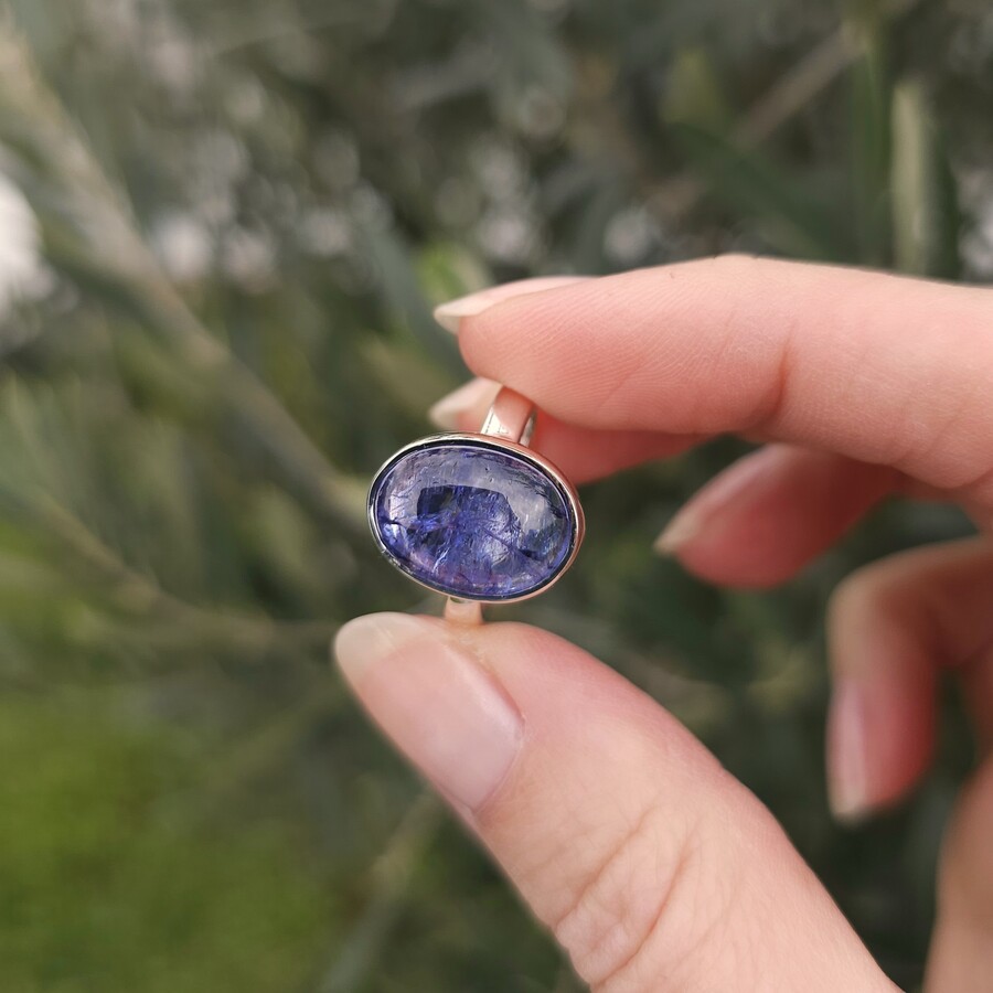 Ženski srebrni prsten LUCA, Tanzanit