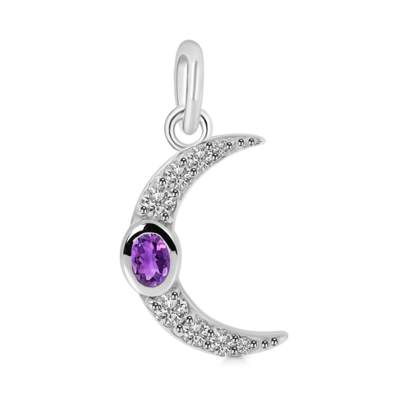 Ženski obesek iz srebra MENORA, Ametist in Beli Topaz