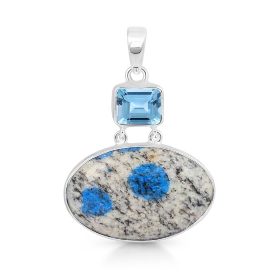 Ženski obesek iz srebra KETU, K2 in Modri Topaz Ženski obesek iz srebra KETU, K2 in Modri Topaz