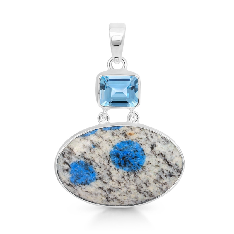 Ženski obesek iz srebra KETU, K2 in Modri Topaz Ženski obesek iz srebra KETU, K2 in Modri Topaz