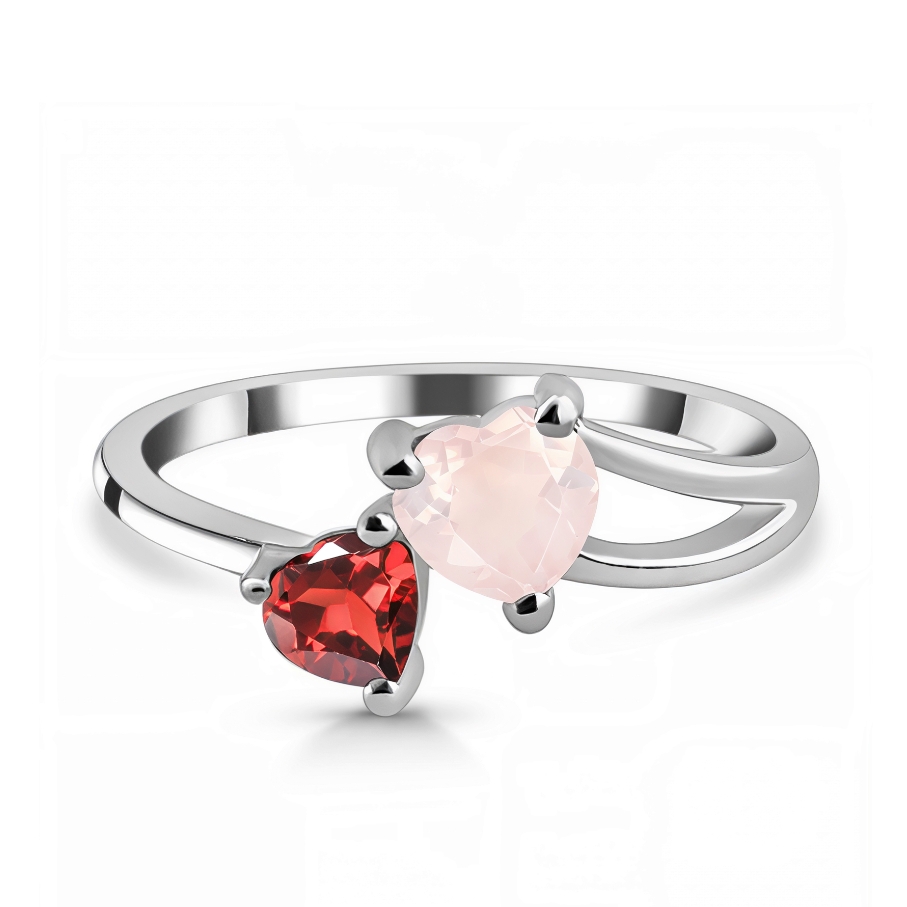 Ženski prstan iz srebra EVA, Roževec in Granat