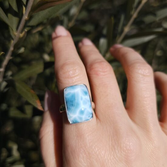 Ženski prstan iz srebra ATLANTIS III, Larimar