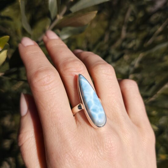Ženski prstan iz srebra ATLANTIS V, Larimar Ženski prstan iz srebra ATLANTIS V, Larimar