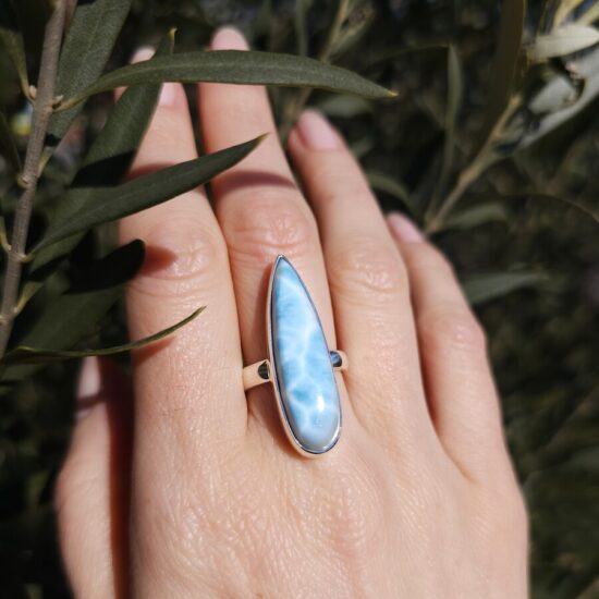 Ženski prstan iz srebra ATLANTIS V, Larimar Ženski prstan iz srebra ATLANTIS V, Larimar