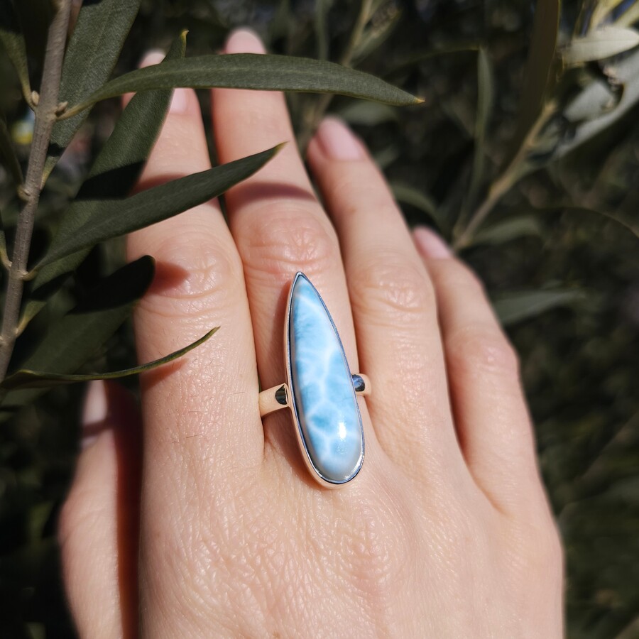 Ženski prstan iz srebra ATLANTIS V, Larimar Ženski prstan iz srebra ATLANTIS V, Larimar