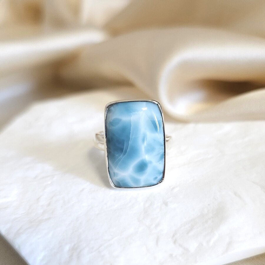 Ženski prstan iz srebra ATLANTIS III, Larimar