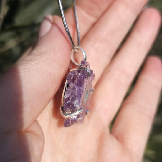 Ženski obesek iz srebra ARADIA, Ametist Stalaktit